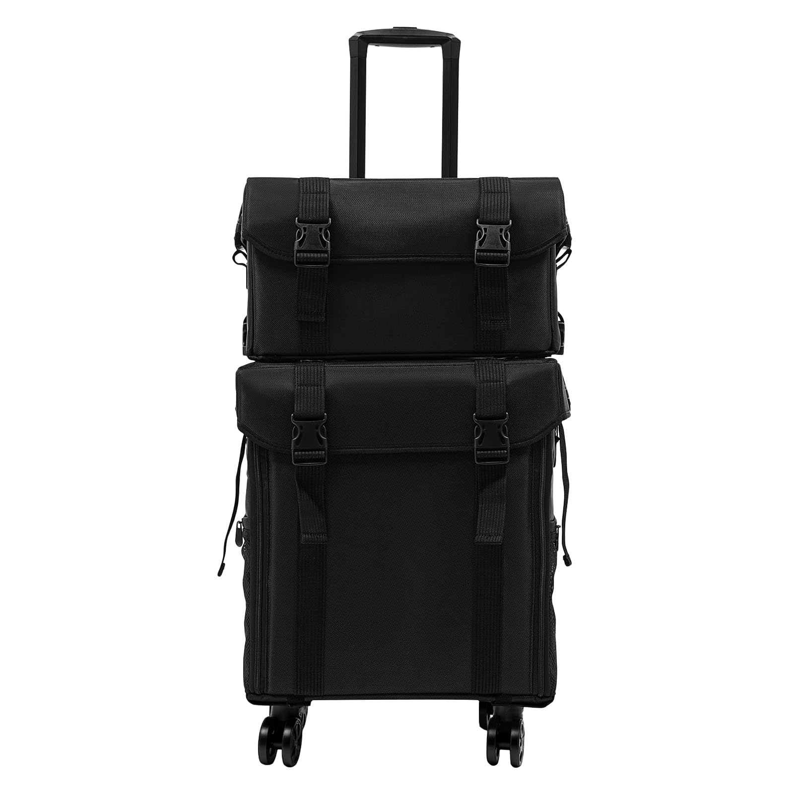 Kosmetikkoffer Trolley 2-in-1, 8 Schubladen, mit Rollen & Teleskopgriff | Friseurkoffer mit abnehmbarem Oberteil, wasserdicht, leise Rollen, für Make-up Artists, Nageldesigner und Friseure unterwegs