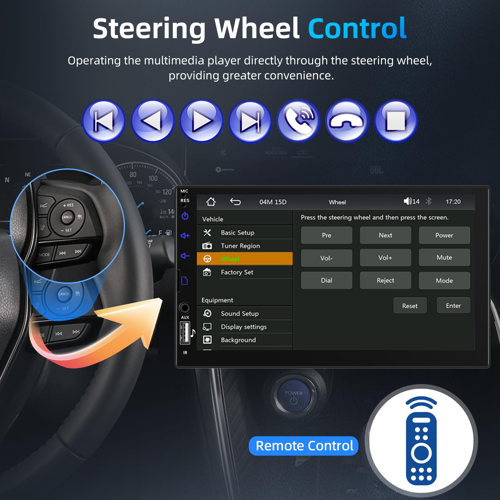 Android Autoradio 1 DIN Radio Coche Pantalla Táctil De 7 Pulgadas Con