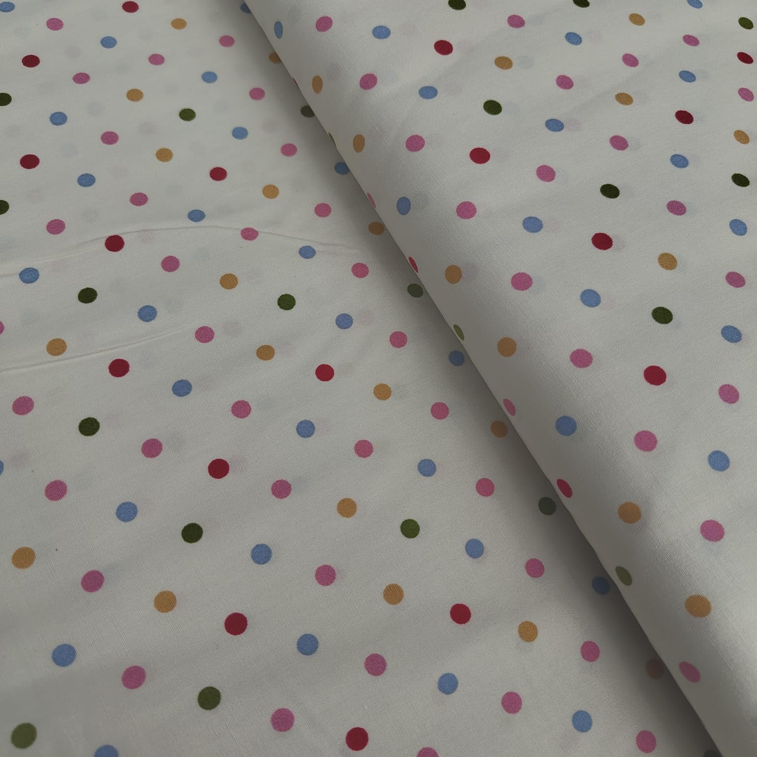 100% Cotton Blenders Polka Dot Dotty Splash Design Classic Printed Quilting Craft Dress Quality Sewing Fabric Material | 44" - 112 cm Wide (per Half Metre, Red/Cream)