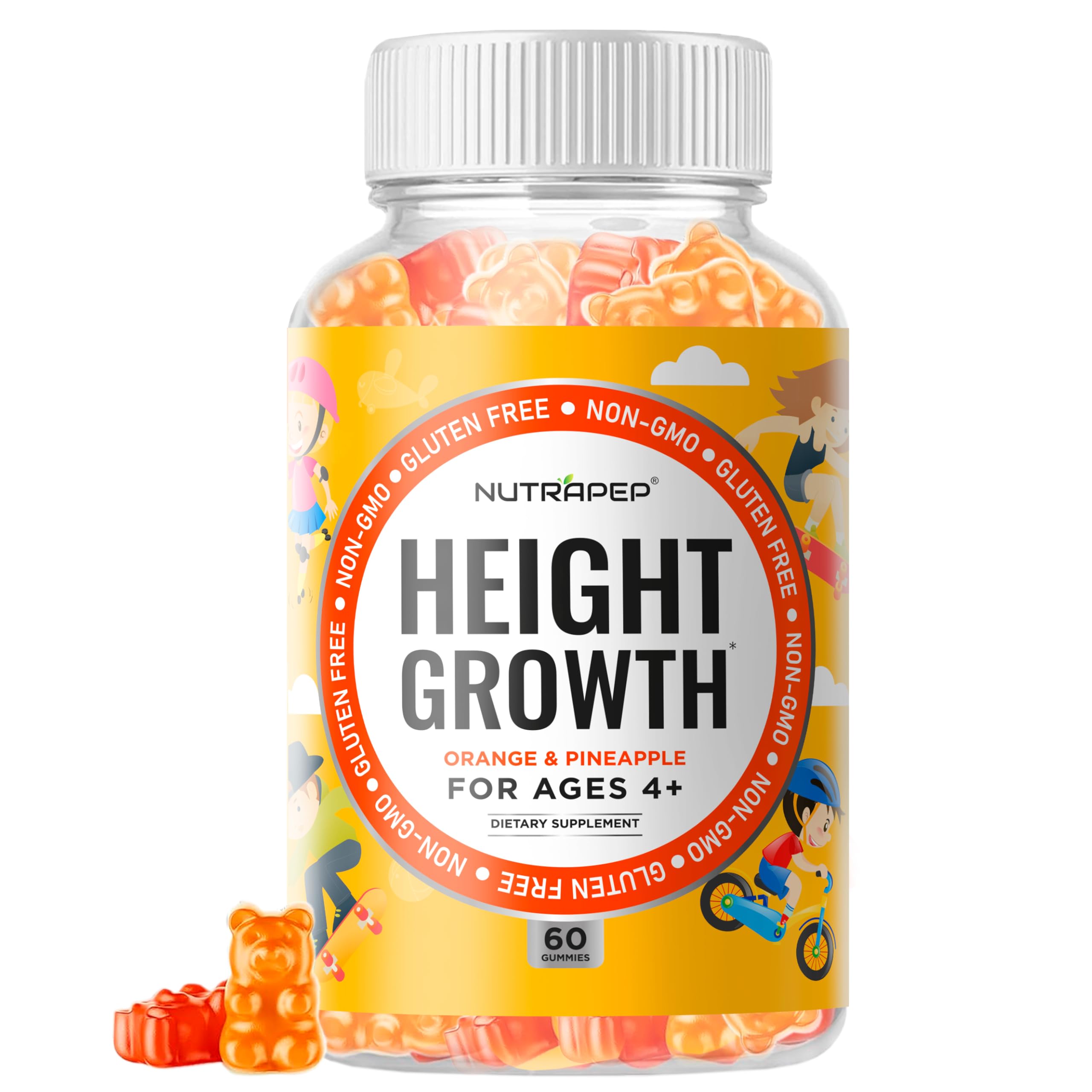 Teens Height Growth Supplement Gummies - Kids Grow Taller Natural Height Increaser Multivitamin - with Calcium Vitamin D3 K2 Zinc L-Arginine L-Glutamine L-Ornithine for Boys Girls