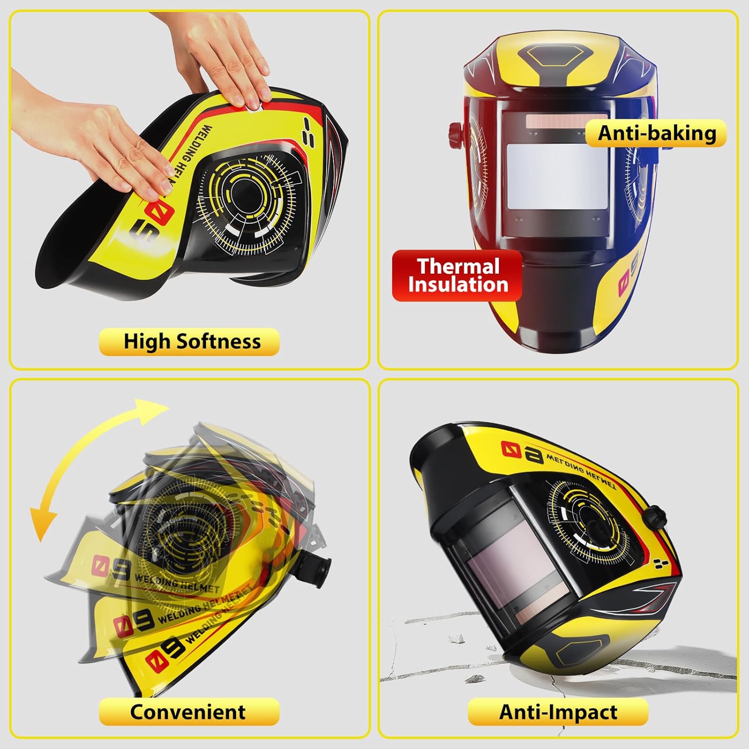 Welding Helmet True Color Auto Darkening Hood for TIG MIG ARC Welder Mask with Adjustable Shade Range 4/5-9/9-13…