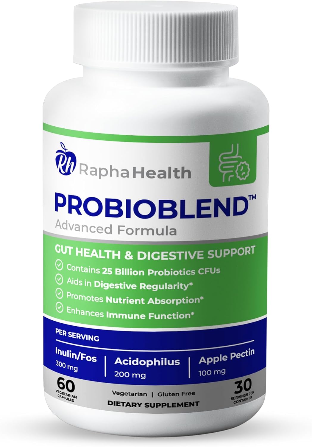 PROBIOBLEND | 25 Billion CFU Probiotic & Digestive Enzyme Complex | Supports Gut Health, Digestive Regularity, and Immune Function | 60 Capsules, 30-Day Supply