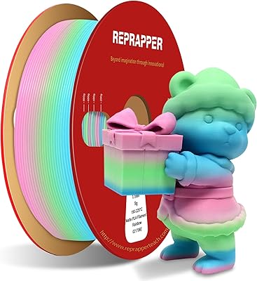 15 – RepRapper Rainbow PLA Filament, Multicolor PLA 1.75 mm Filament (+-0.03 mm), Fast Change 1 kg PLA Filament 1.75 mm, Multi-Color 3D Printing …