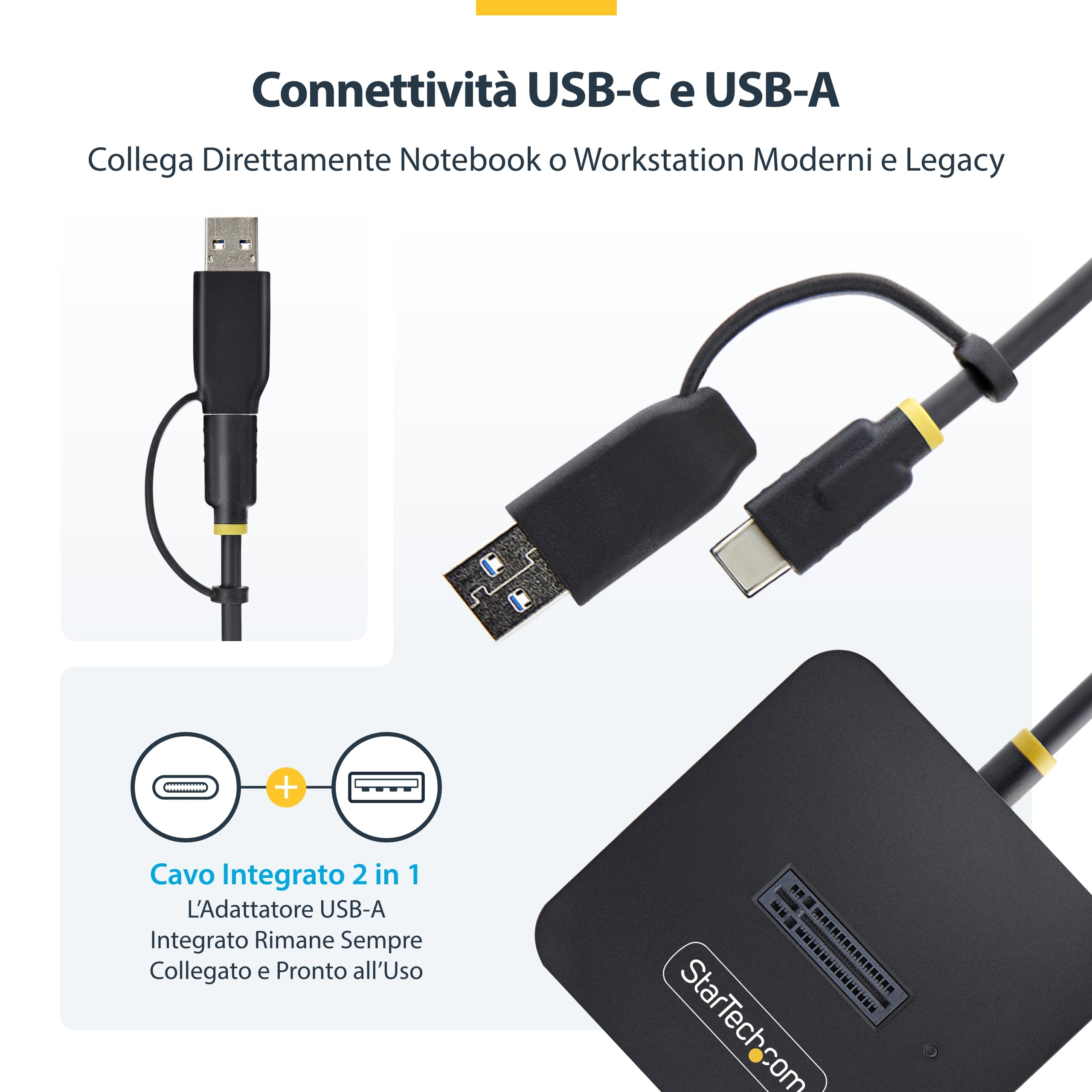 StarTech Dock USB-C/USB-A a SSD M.2 NVMe, 10Gbps, Senza Attrezzi