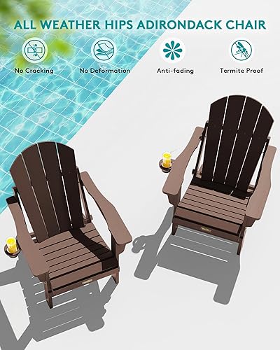 Miniatura 302 de SERWALL - Silla plegable Adirondack para patio, jardín, exterior, resistente a la intemperie, sillas para hoguera, color naranja