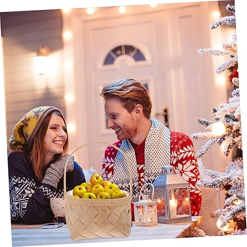 Miniatura 5 de DOITOOL Cesta de almacenamiento rectangular de ratán de madera natural, tapa abierta, estilo rústico, 10.4 x 5.1 x 5.1 in, para almacenamiento y