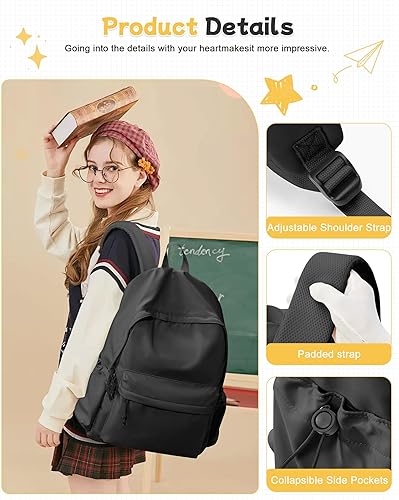Miniatura 5 de Mochila negra para hombres y mujeres, grande, mochila de gimnasio plegable para exteriores, bolsa de gimnasio para fines de semana, mochila
