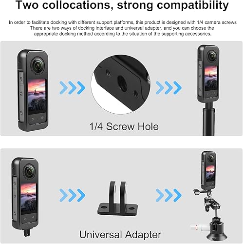 Miniatura 5 de PULUZ for Insta360 X3 Metal Protective Cage + Silicone Lens Guards Protector Shockproof Anti-Drop All-Round Protection for Insta360 X3 Housing Frame