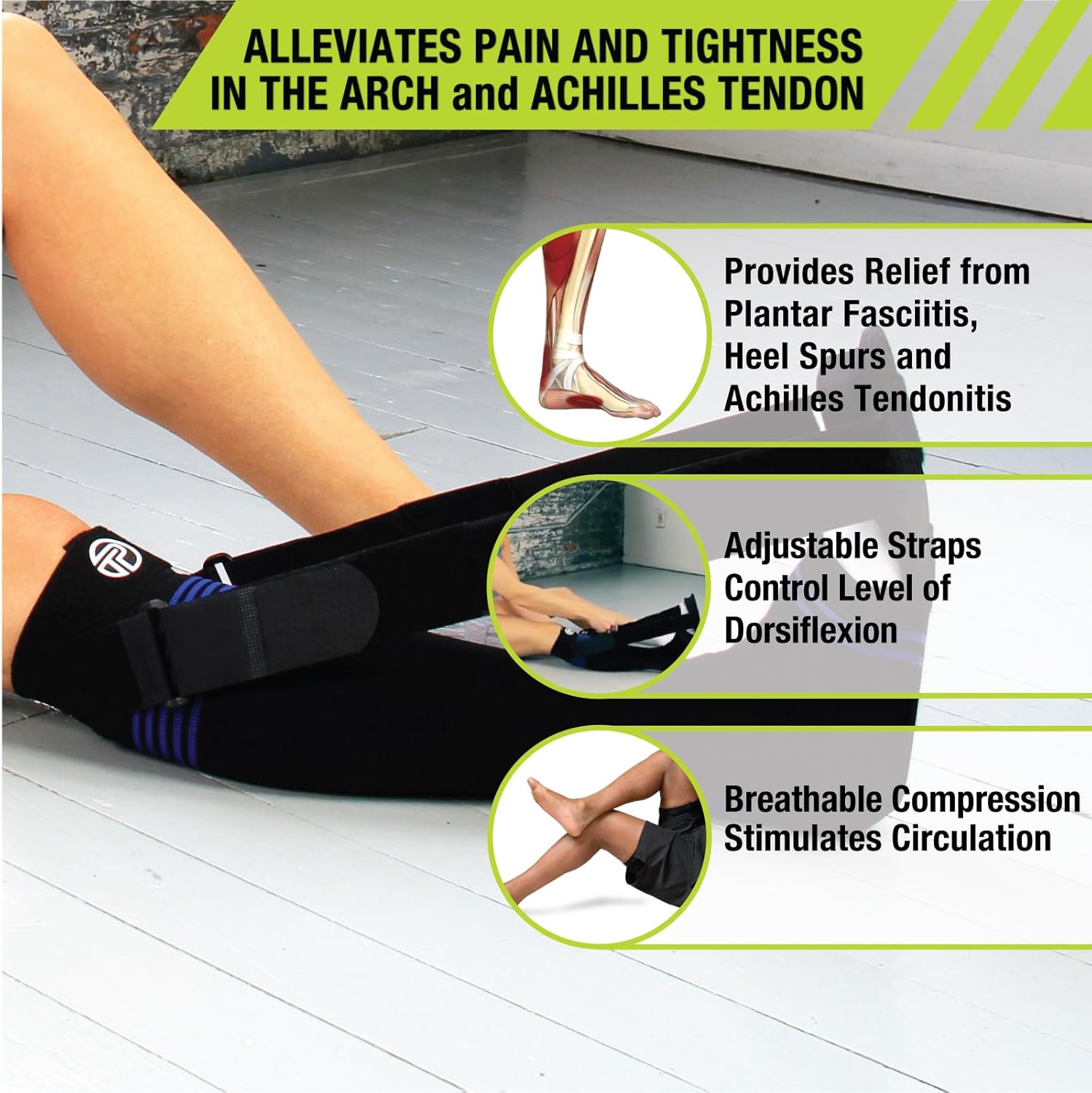 Pro-Tec Soft Night Splint, Arch Pain Relief, Compression Brace, Pain Relief, Foot Support, Achilles Tendon, Adjustable, Men & Women, Plantar Fasciitis Pain Relief, Easy to Use, Sleep Recovery