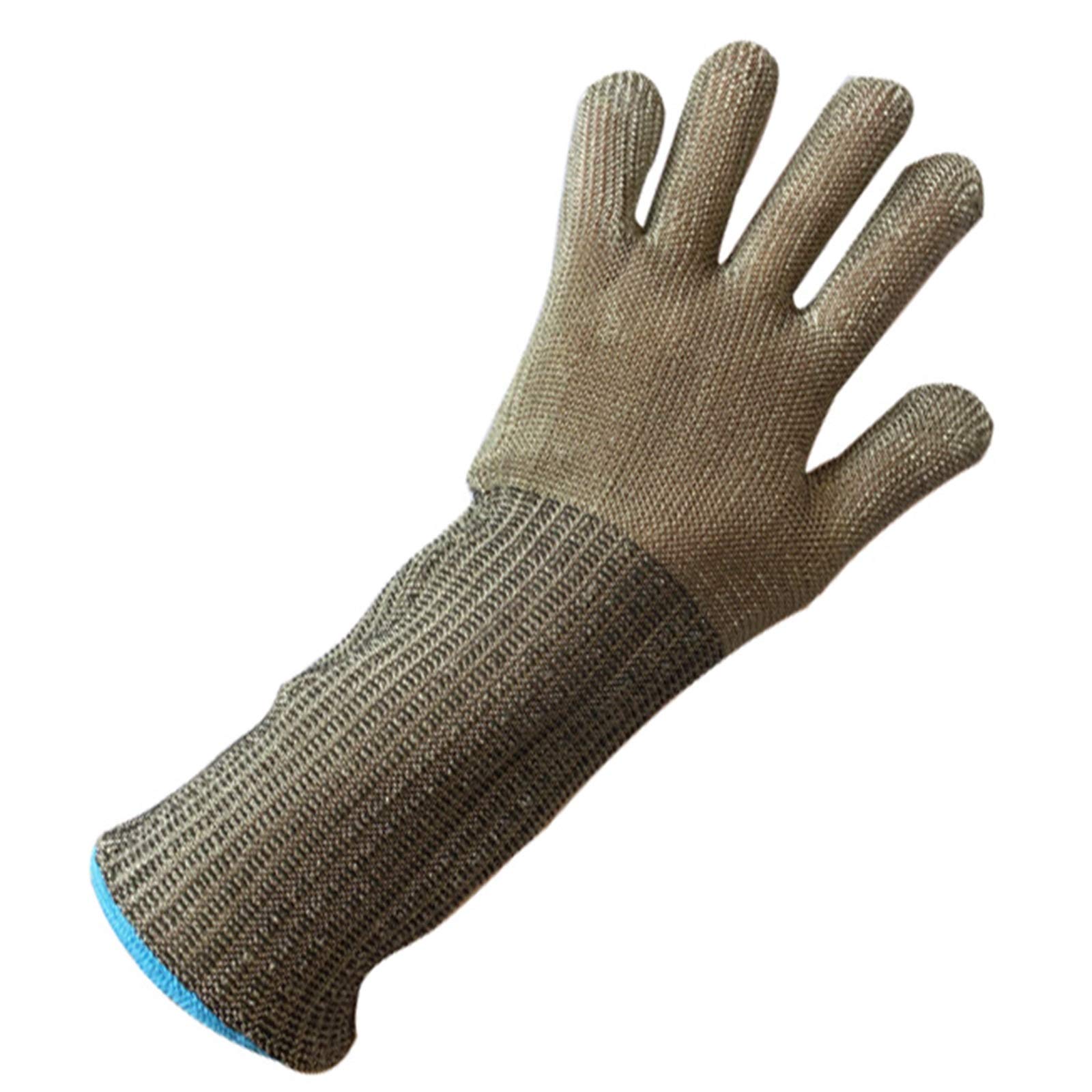 Guantes Anticortes, Guantes Resistentes a Cortes con Brazo extendido, anticortes, de Seguridad, para Cocina, Pesca, Tallado de Madera y Carne.