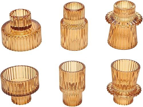 Candelabros de cristal transparente para centros de mesa, candelabros para decoración de boda, cena, fiesta, 6 unidades