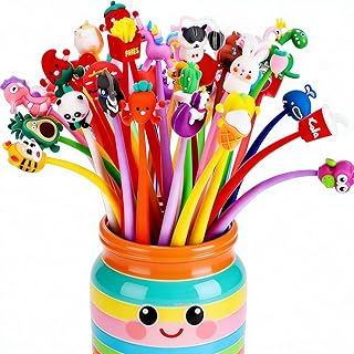 BESARME 30 PCS Fun Pens Prize Gifts for Kids Classroom, Cute Silicone Pen
