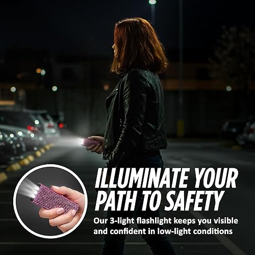 Miniatura 18 de Guard Dog Security Mini llavero de pistola aturdidora con brillos, potente pistola aturdidora para mujeres con linterna LED, recargable por USB