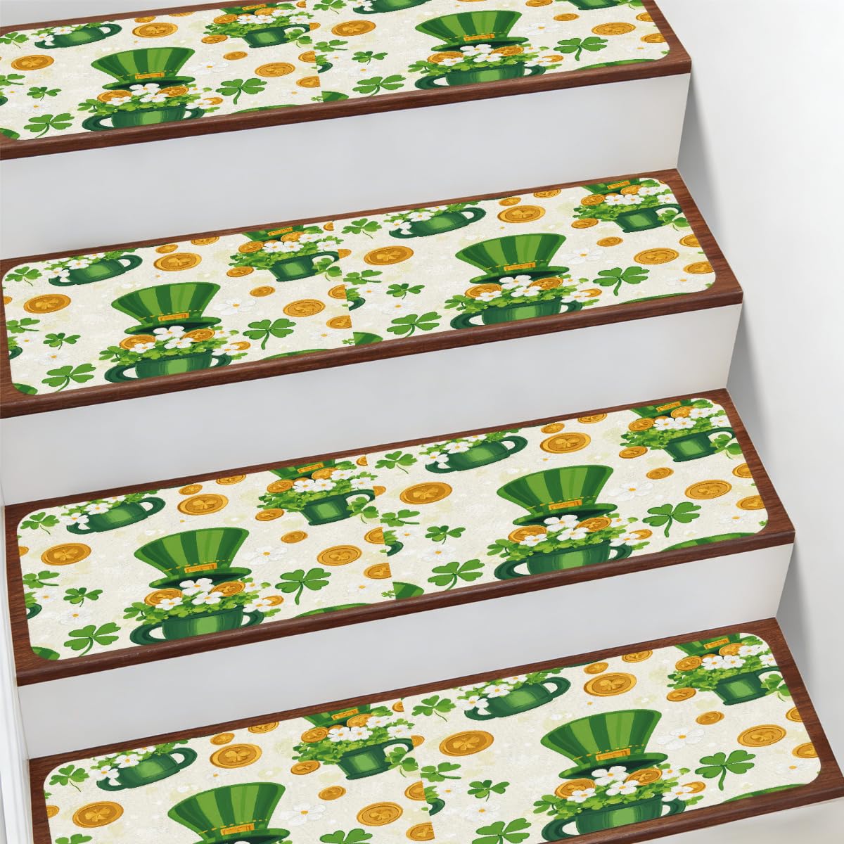 Alfombrillas para escaleras de tréboles Mexpekil para evitar resbalones en peldaños internos