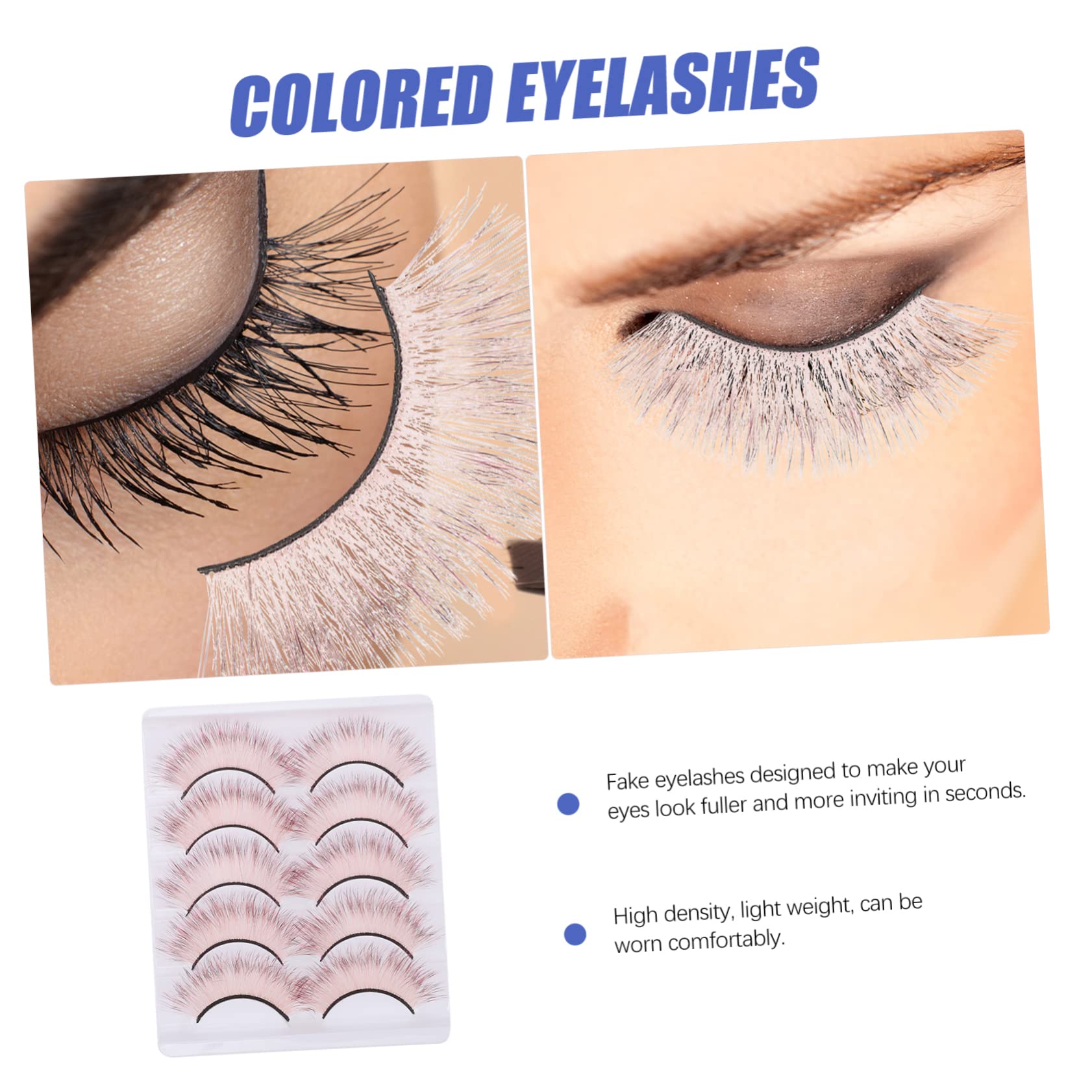 DOITOOL 25paires Faux Cils Colorés Cils Cosplay Dégradé Pour Halloween Et Événements Spéciaux