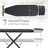 Vista 10 de Tabla de Planchar de Tamaño Completo, BlissBoard 43"x13" Tabla de Hierro Robusta y de Alta Resistencia con Soporte para Plancha, Funda Resistente al
