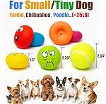 HOLYSTEED Small Latex Squeaky Dog Toys with Smile Face, Flat Balls, 6-Pack | Easy to Pick Up, Soft Rubber, Loud Squeak, Floatable, Fetch Playing for Frenchie Poodle Cavalier Chihuahua Havanese Bichon