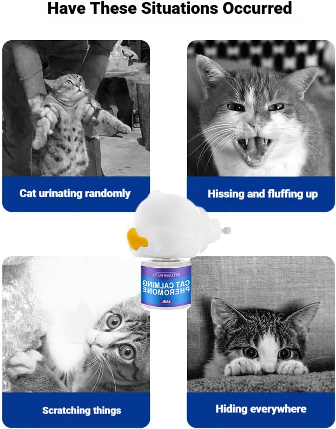Petwellness Diffuseur Chat, Pet wellness Diffuseur Chat - Difusor para gatos 6 en 1: Corrige eficazmente el comportamiento de micción inapropiada Aliviar el estrés y la ansiedad en los gatos (2 PCS)