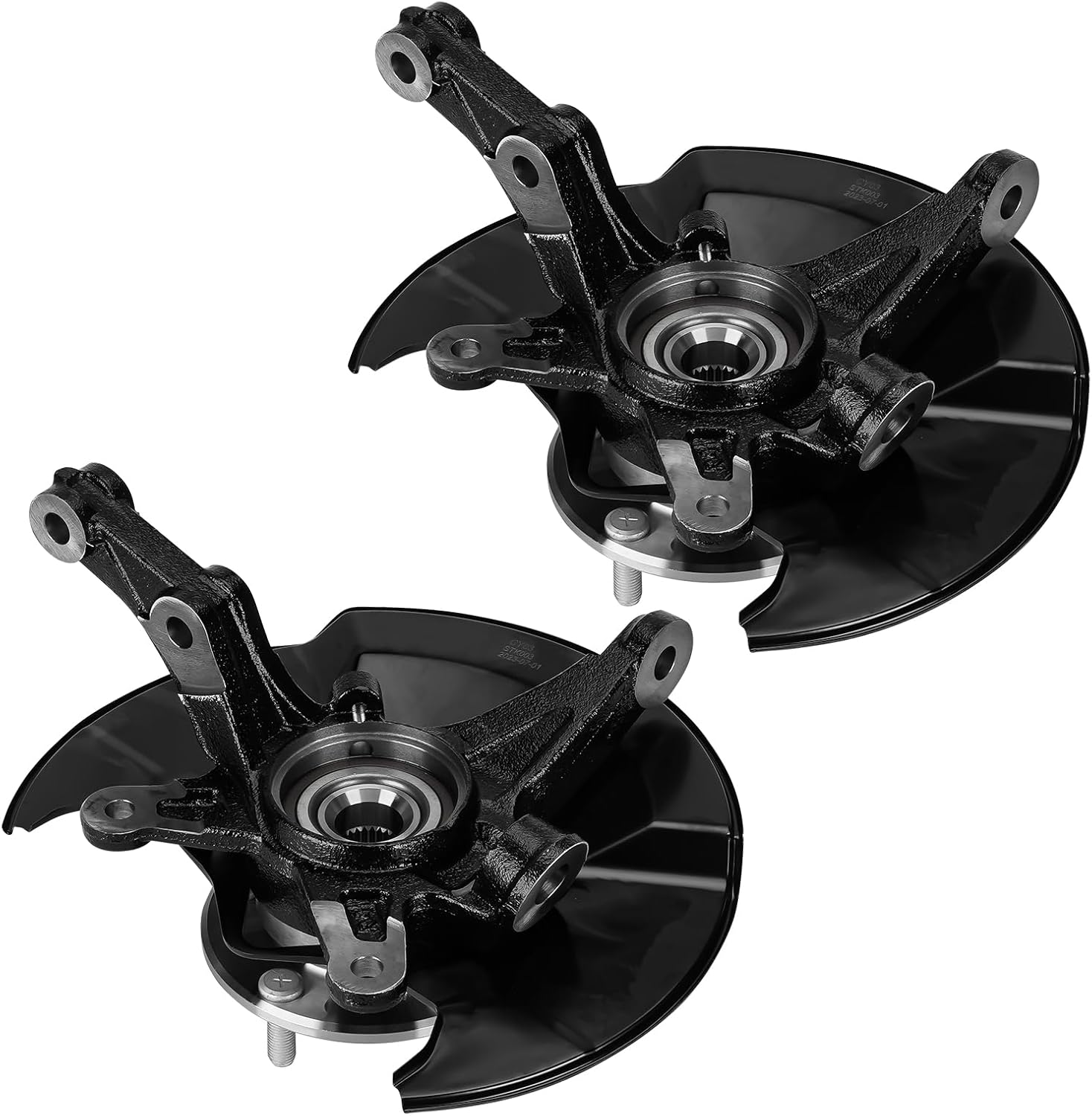 Front Steering Knuckles & Wheel Bearing Hub Assembly Fit for Honda Civic 2006-2011 1.3L 1.8L(without Si Model, Not fit 2.0L) Replace for 698450 698451 698-450 698-451 Left Side and Right Side Left&Right Steering Knuckle Assembly