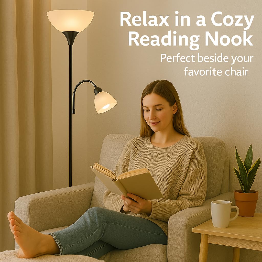 今だけセール！Light Accents 150ワットフロアランプ 読書ランプ付 今だけセール！Light Accents 150ワットフロアランプ 読書ランプ付 今