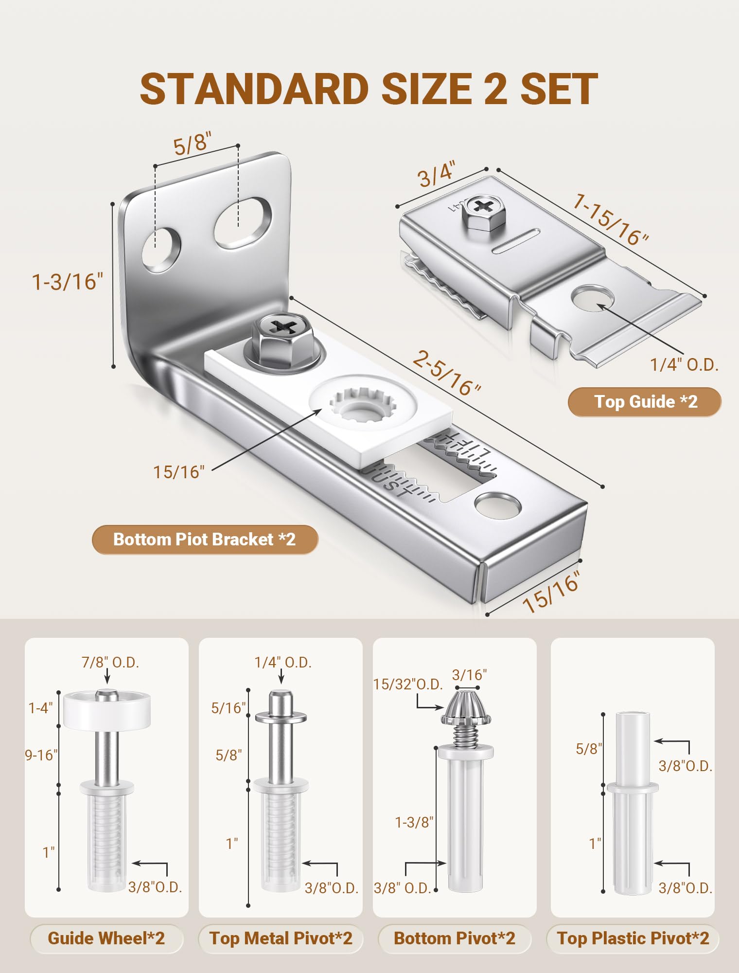 2 Pack Bifold Door Hardware Repair Kit for Folding Pocket & Accordion Door — Amazon image 2