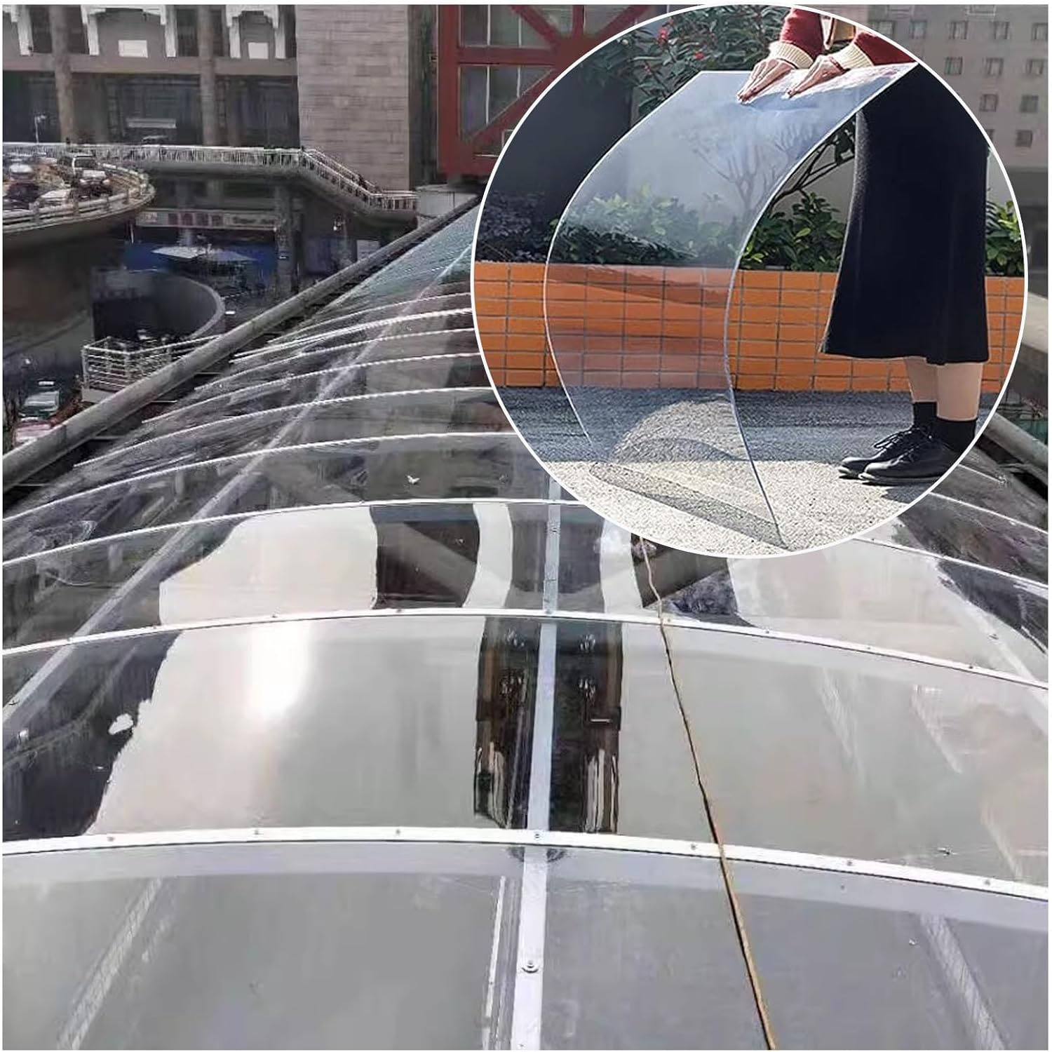 Clear Stormproof Roof Sheet,DIY Greenhouses Frame Polycarbonate Sheet,Roofing Panel Canopy,for Roof Farming,Gardening, Courtyards,Canopy, Carport Balcony,Porch,Garde(Size:30*122 cm,Color:Clear：2.5 mm)