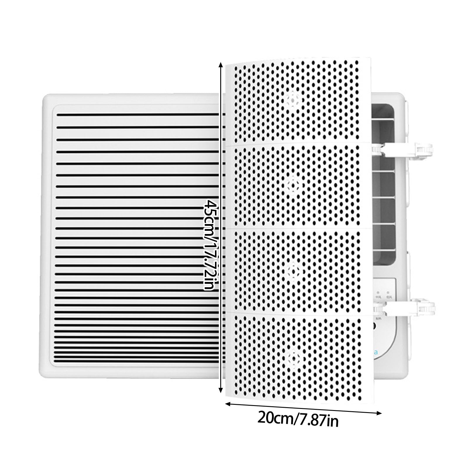 Placa guía de aire acondicionado, para ventana, habitación, aire acondicionado, dirección ajustable, deflector de viento directo, 45 x 20 cm, pequeño deflector de viento montado en ventana