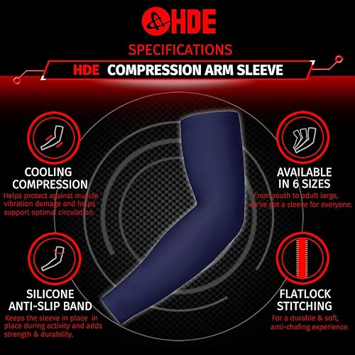 Miniatura 3 de HDE Paquete de 2 mangas de compresión de brazo para niños, manga de tiro de baloncesto, deportes juveniles, béisbol, sóftbol