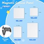 Engrowtic 30 Pcs Mini Panneau magnétique Toile magnétique Panneaux magnétiques Panneau de peinture magnétique Panneau de toile de différentes tailles Magnetic Canvas for Painting Réfrigérateur Locker Art Crafts DIY