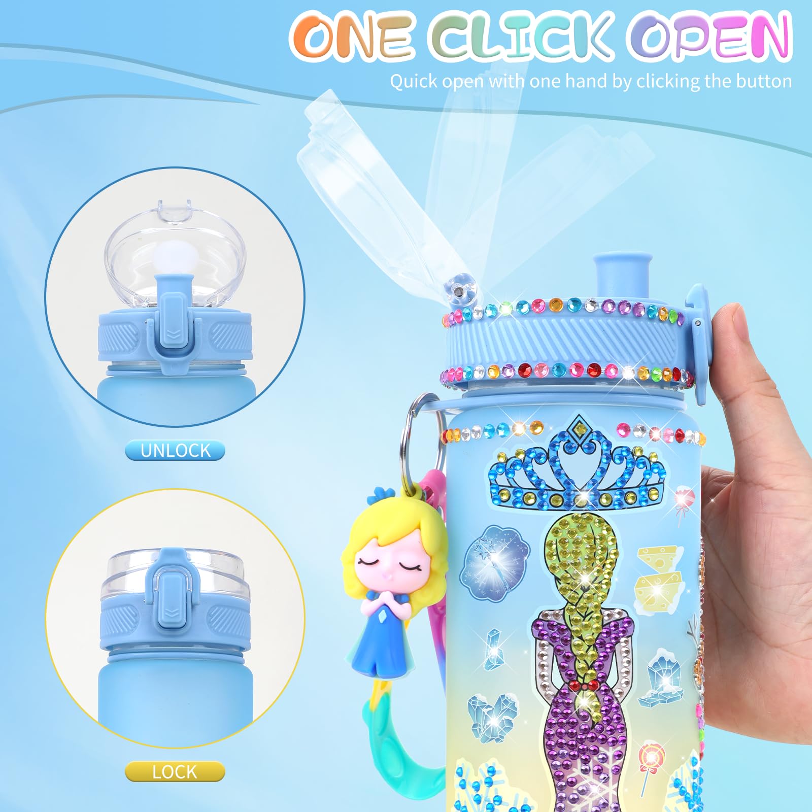 Decora tu propia botella de agua para niñas de 4 a 6 a 8 a 10 años, juguetes de Frozen para niñas, manualidades de pintura, divertidos kits de artes y manualidades de 6 a 12 años, regalos de 7