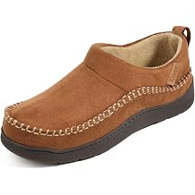 Zizor Mens Moccasin House Shoes Slippers Indoor Outdoor