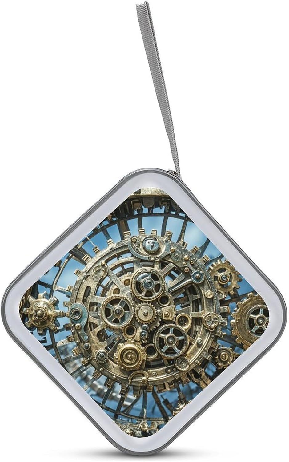Cool Steampunk Gears DVD Case With Zipper Portable CD Case Hardshell DVD VCD Binder Storage Box EVA Protective Blu-ray Wallet 40 Capacity CD Wallet Movie Music Media Disc Wallets image 3