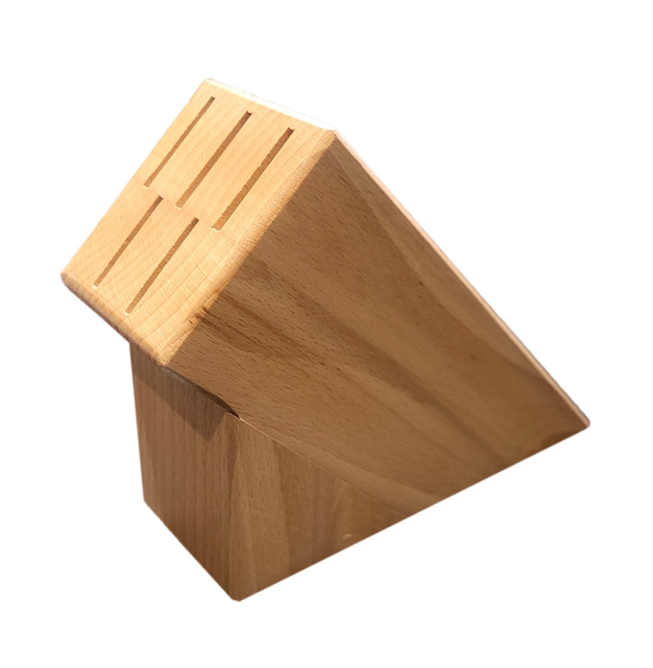 Wooden World - Wooden Kitchen Knife Block for 5 Blades – Natural Ecological Organizer Knife Stand - Light