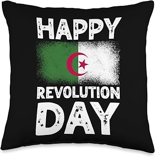 Happy Revolution Day Algeria Flag Algerian Independence Throw Pillow