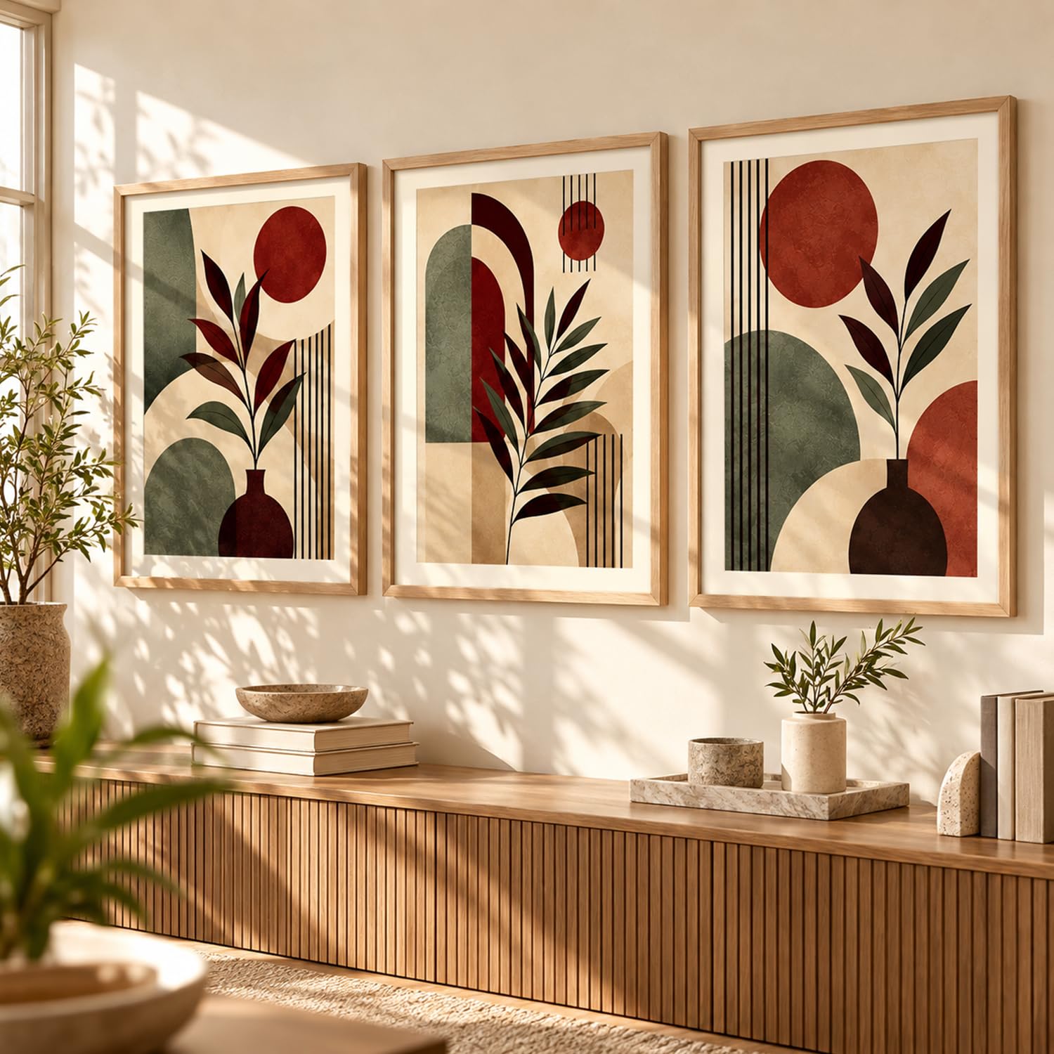 BOHO Wall Art Set - 3 Framed Prints -10
