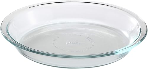 Bandeja para tartas de vidrio Pírex para hornear, 9” x 1.2”, Transparente