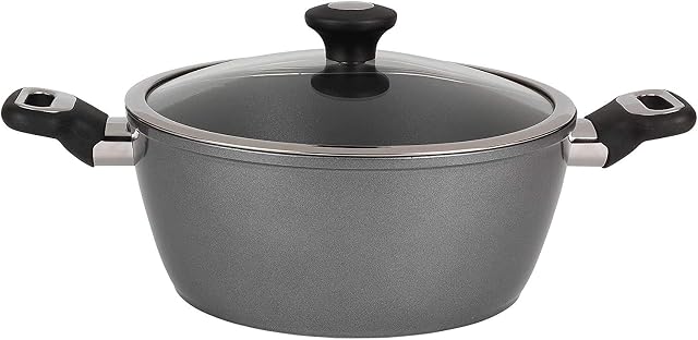 Thomas 1406204 Titanium Casserole Pan with Glass Lid, 26 cm, 5 L, Grey