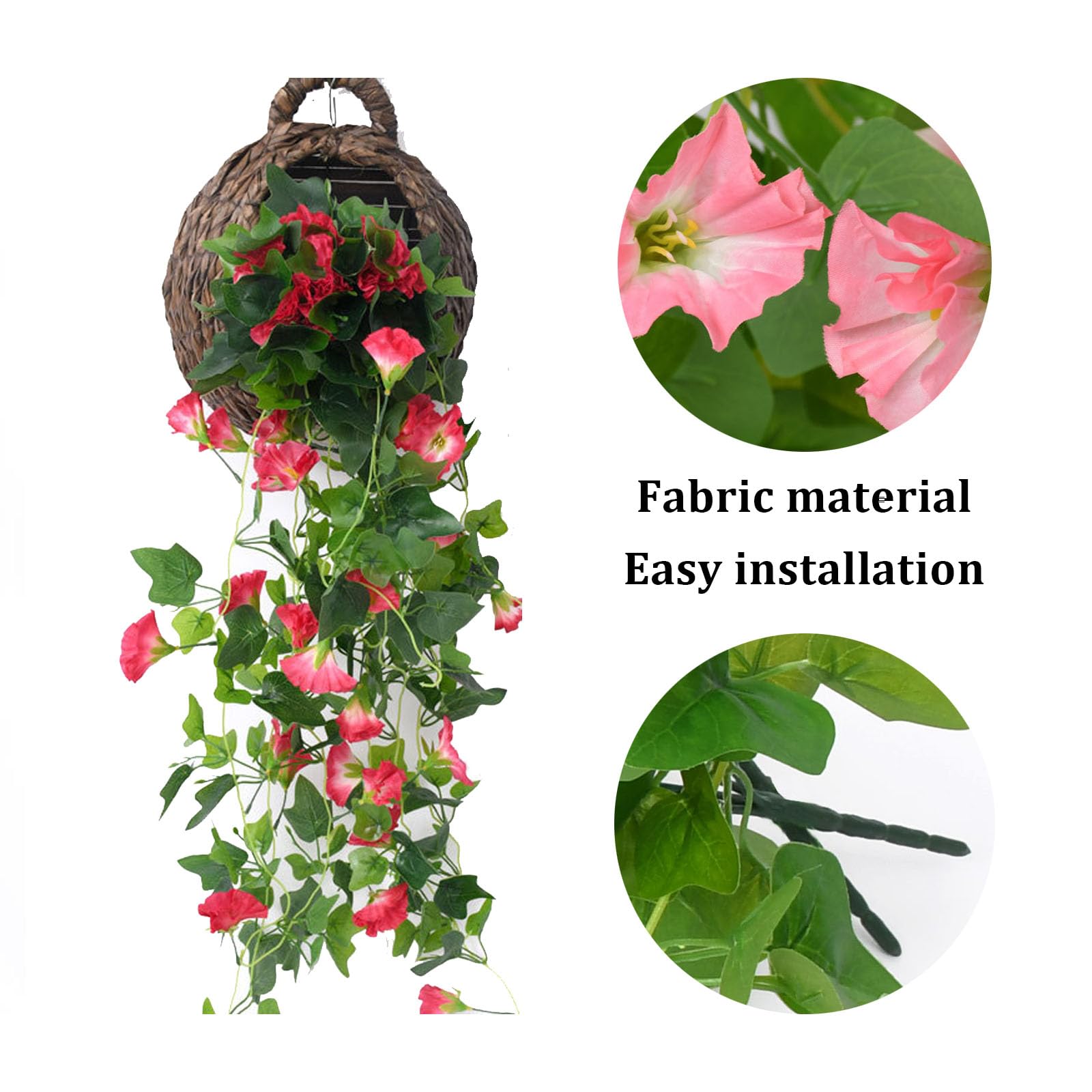 Künstliche Hängepflanzen für Zuhause, Bauernhaus, Innen- und Außenbereich, Gartendekoration, Set mit 10 künstlichen hängenden Blumen (Farbe: A)