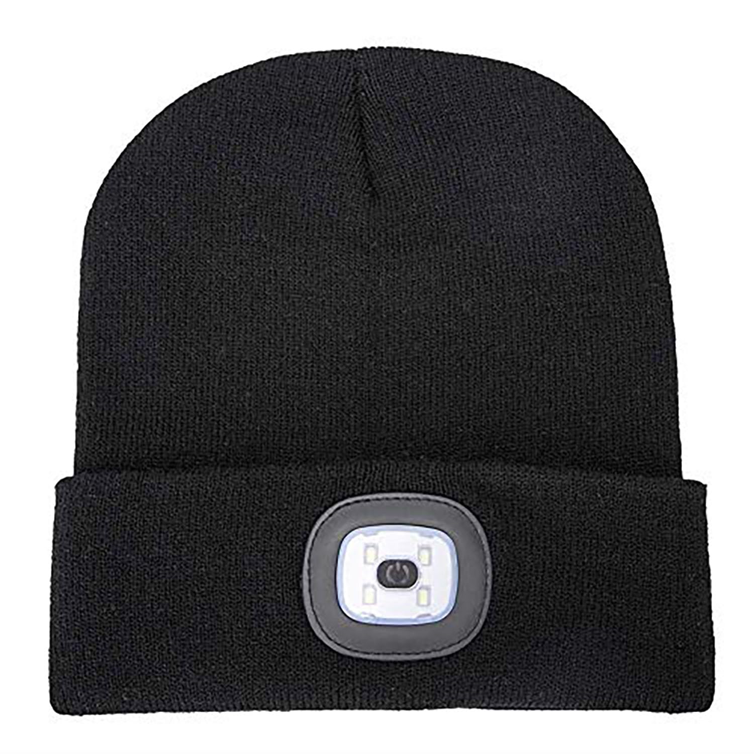 Image secondaire de Cadeaux pour Hommes, LED tricoté Chapeau léger Bonnet Chaud Bonnet Hommes et Femmes 3 Niveau Légèreté Couleur Unie Stretchy Soft