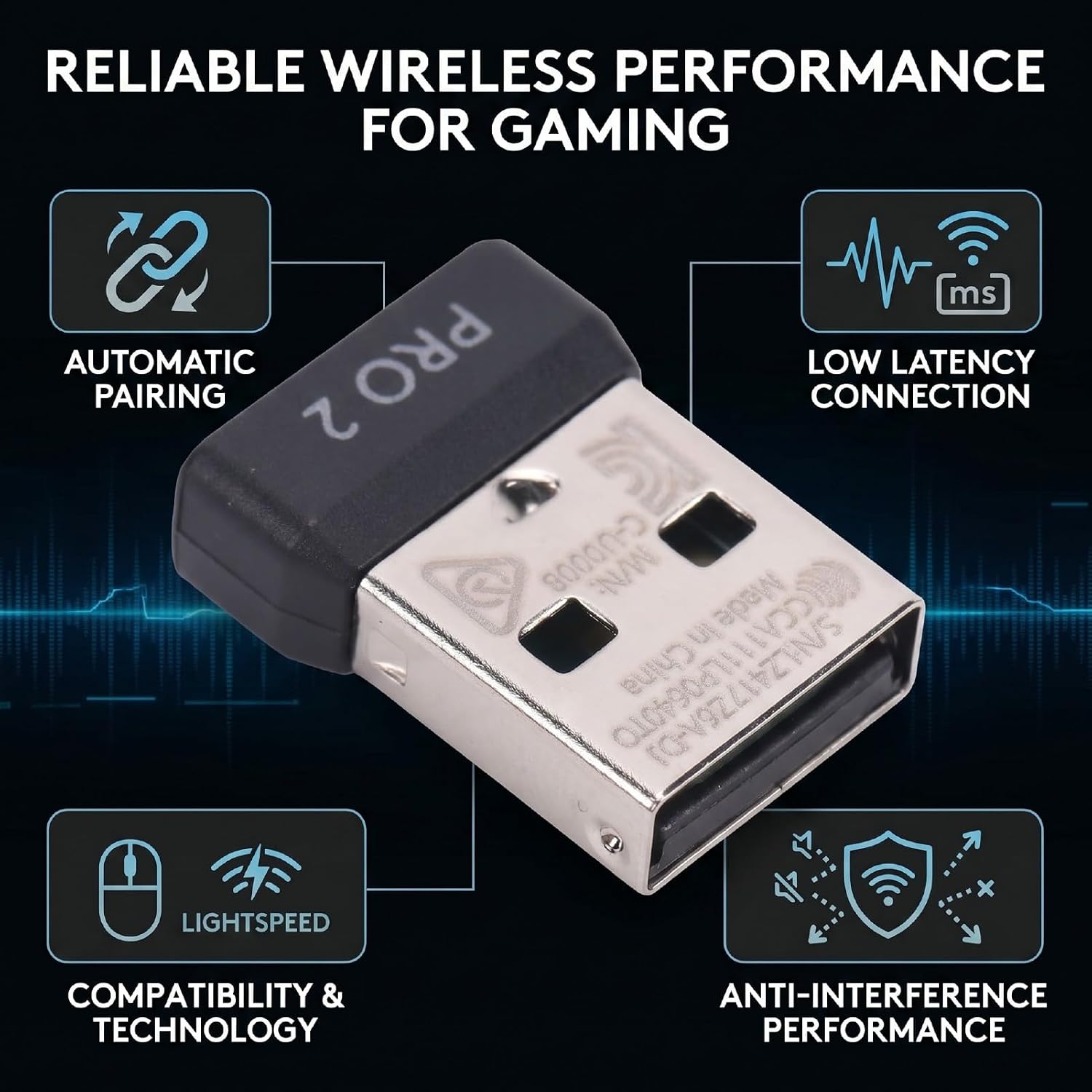 Zyyini USB Mouse Receiver, Light Speed Wireless Technology, Automatic Pairing Dongle Adapter for G PRO 2 Mouse, Compact and Lightweight image 4