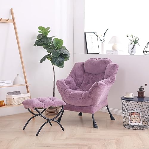 Miniatura 132 de Lita Silla relajada con otomana, tapizado ornamental, moderno de ocio, contemporáneo para lectura con reposabrazos, un bolsillo lateral para sala de