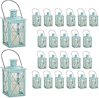 Vista 9 de Kate Aspen Faroles decorativos – Juego de 6 faroles portavelas luminosos de metal envejecido para bodas, decoración del hogar y fiestas – 4.5