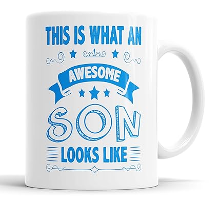 This is What an Awesome Son Looks Like Mug Humour, Joke, Leaving Present, Friend Gift Cup Birthday Christmas, Ceramic Mugs