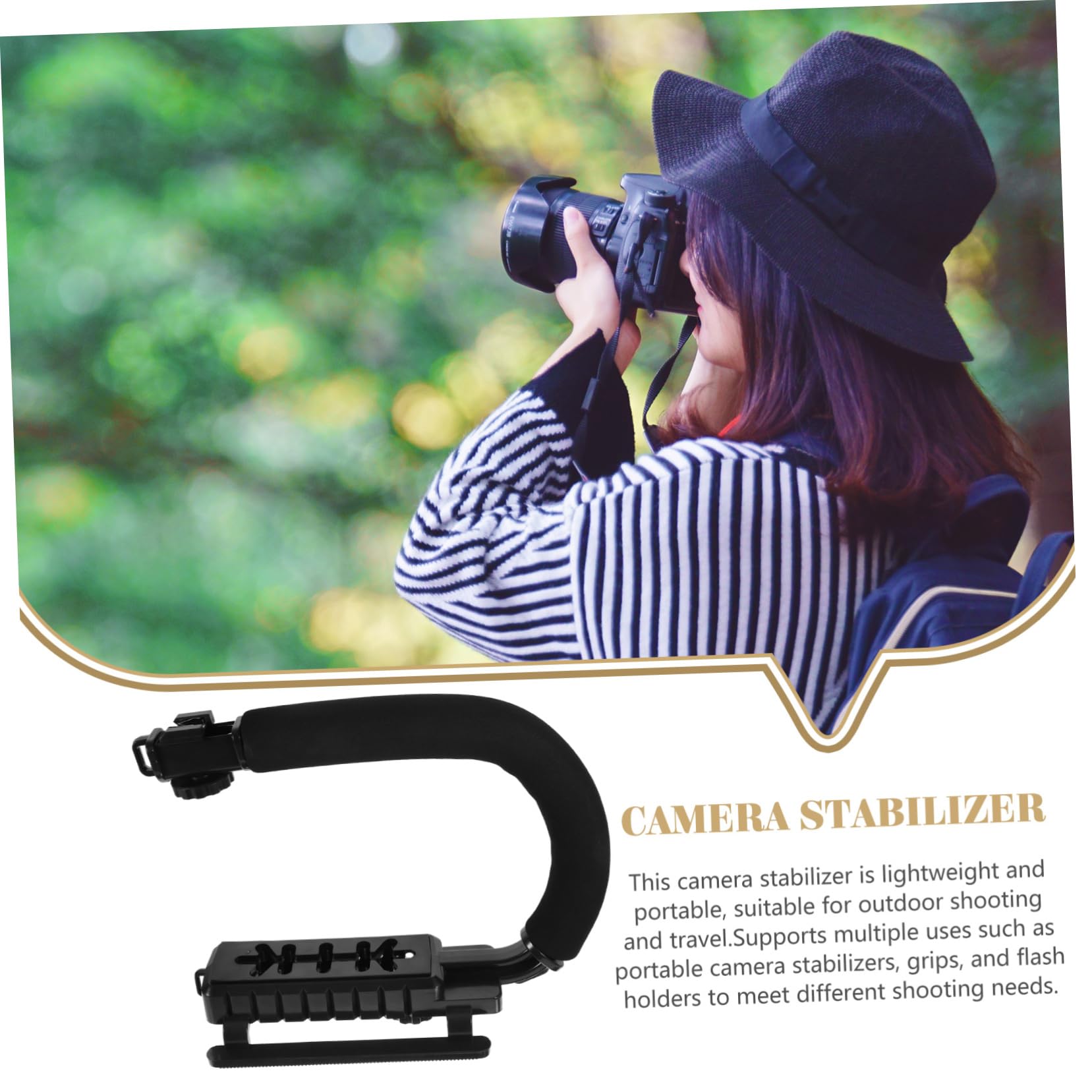 Stabilizzatore per Fotocamera Portatile Nero, Struttura a U