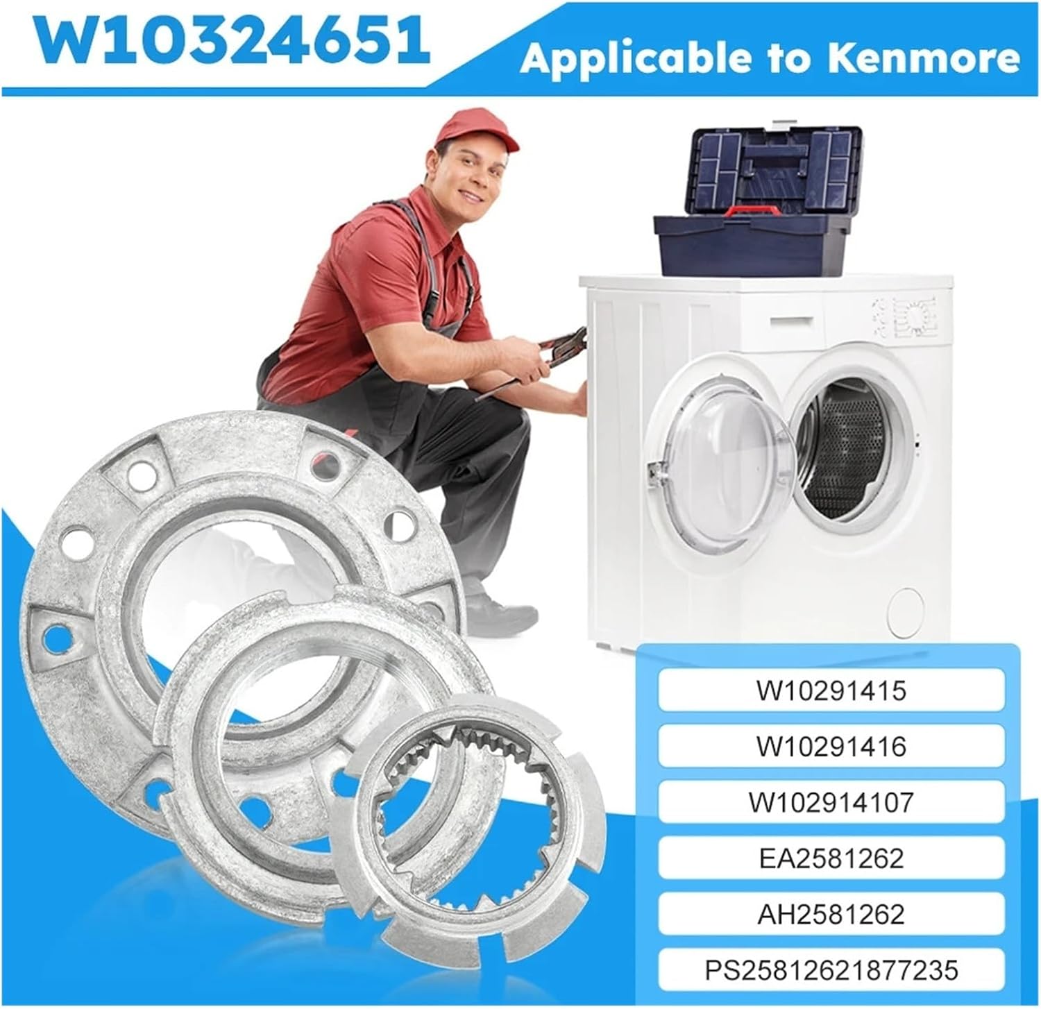 Sturdy Replacement Part Washer Drive Hub Kit Cable Tie Stable,Compatible for Kenmore W10291415 W10291416 W10291417 11pcs