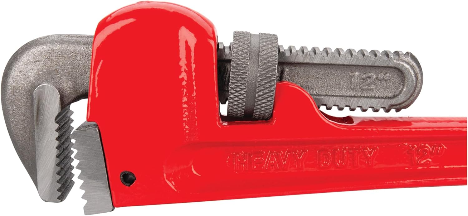 Performance Tool W1133-12B Heavy-Duty Adjustable Straight Pipe Wrench, 12-inch