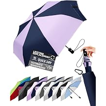 LILAC Compact Travel Umbrella Windproof Strong 8 Ribs Easy Close