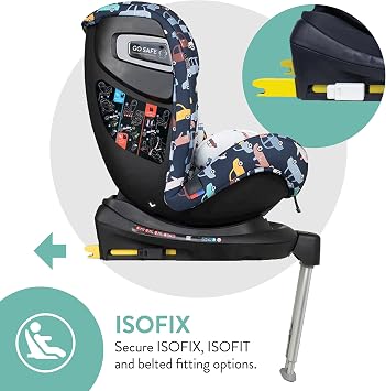 Cosatto All in All Rotate 360° Swivel Spin Car Seat - Group 0+123, 0-36 kg, 0-12years, ISOFIX, ERF, Anti-Escape (Beep Beep)