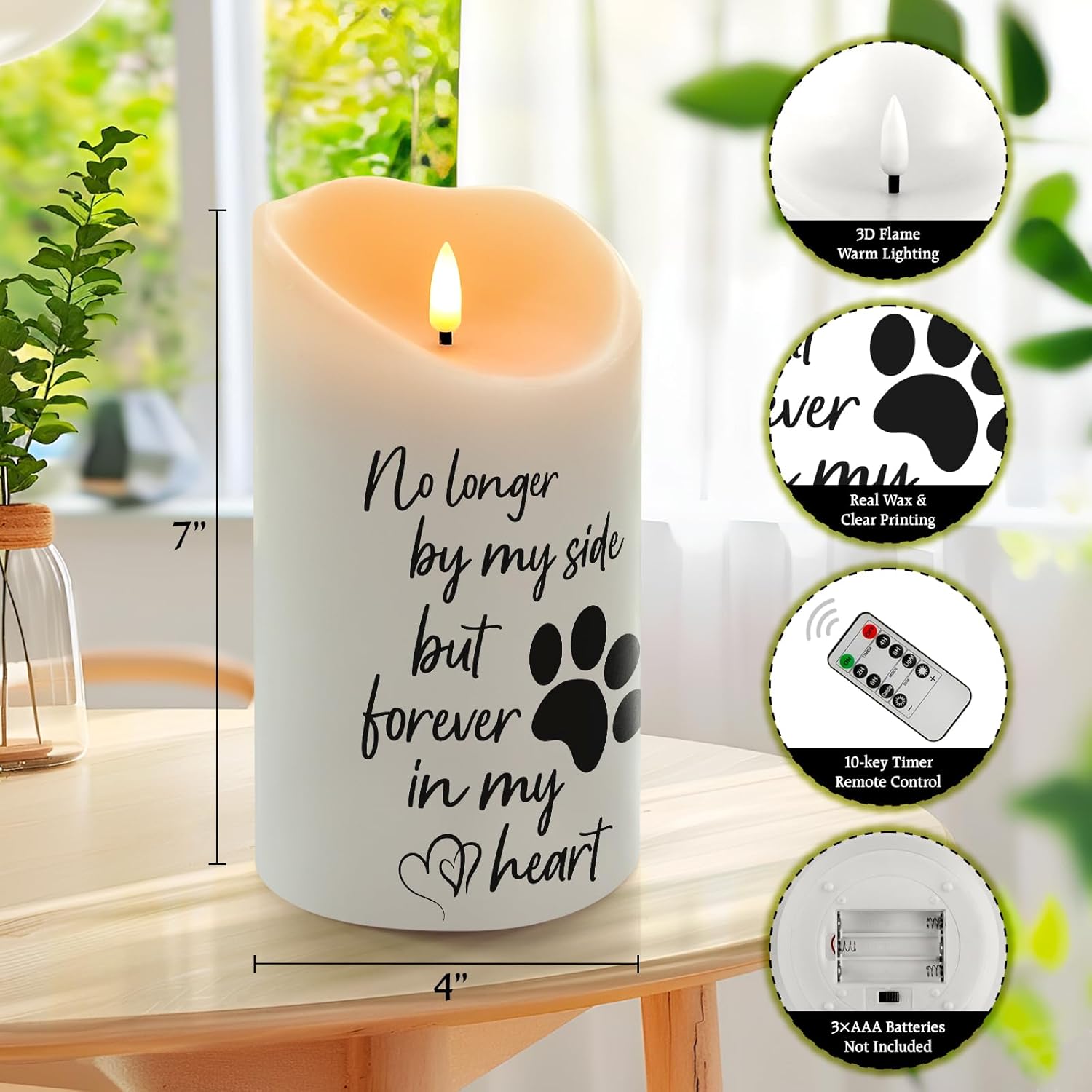Dog Memorial Gifts for Loss of Dog Sympathy Gift, Sympathy Candle for Cat, Condolence Present for Pet Lovers, Friends to Remember Doggie, Marking Bereavement and Grief(4" x 7")