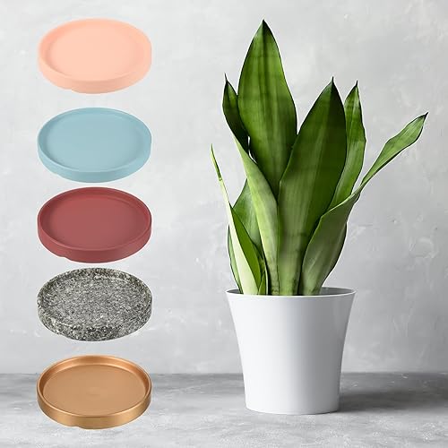 Miniatura 2 de 2 platillos para plantas, bandeja redonda de goteo de cerámica para drenaje para macetas de exterioresjardín (6 pulgadas, verde)